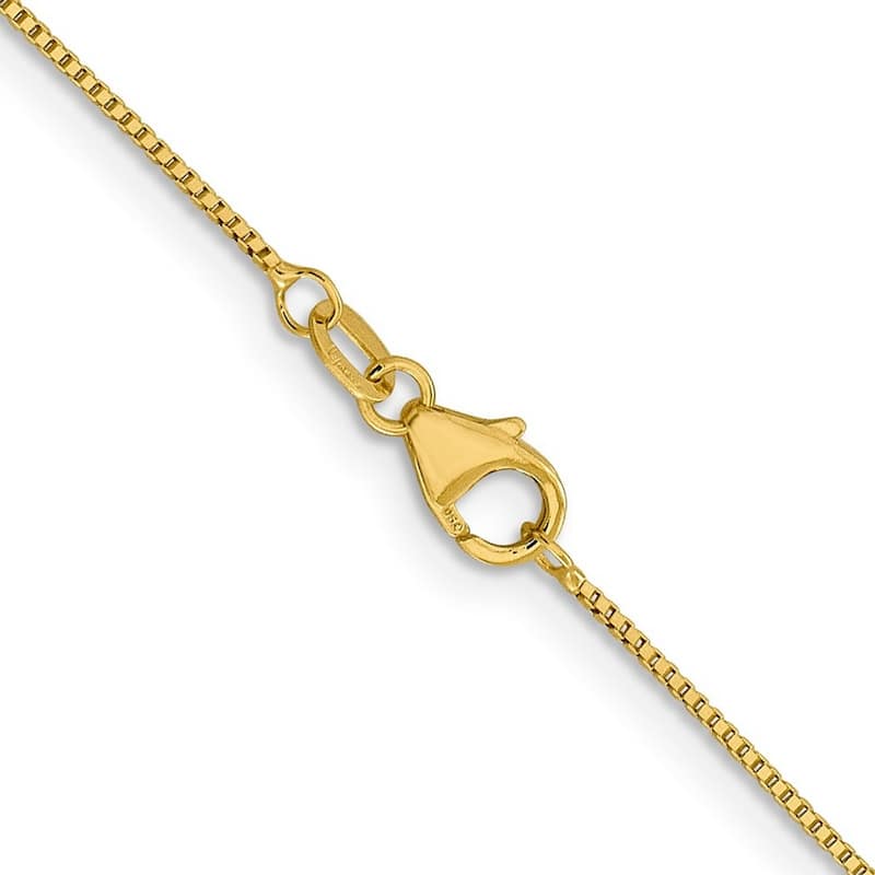 Curata Italian Solid 18k Yellow Gold 0.7mm Box Chain Necklace Length Options: 16 18 20