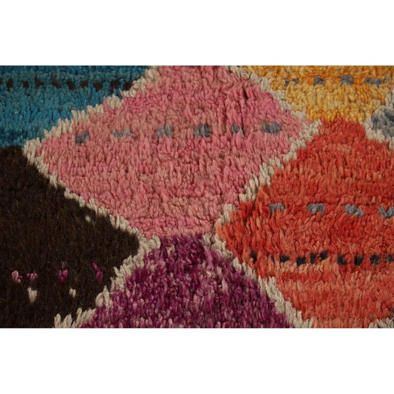 Trellis Moroccan Area Rug Hand-Knotted Wool Carpet - 7'11" x 10'11"