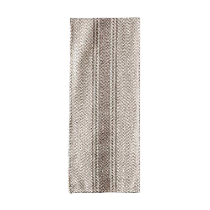 Canvas Table Runner with Stripes - Tan