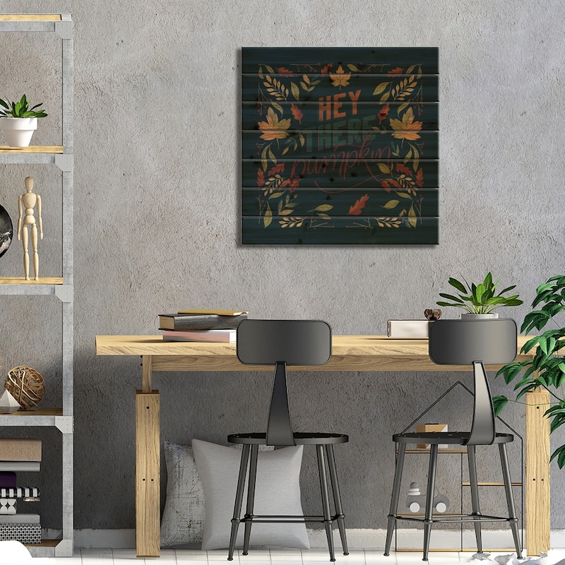 Autumn Sayings I Pumpkin Print On Wood by Becky Thorns - Multi-Color