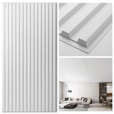Art3d PVC Drop Ceiling Tiles,Slat Design Wall Panels,2X4 ft,12Pcs
