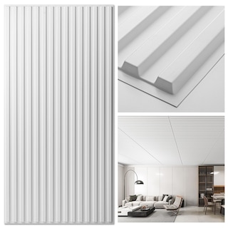 Art3d PVC Drop Ceiling Tiles,Slat Design Wall Panels,2X4 ft,12Pcs