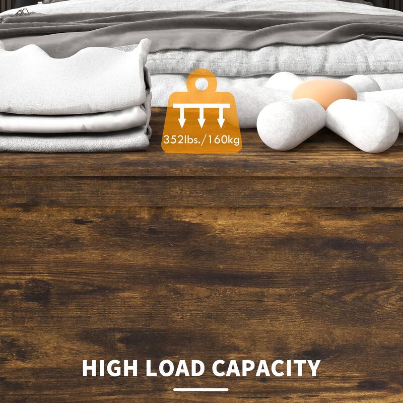 39.4" Storage Chest w/ 2 Safety Hinges, Wooden Box