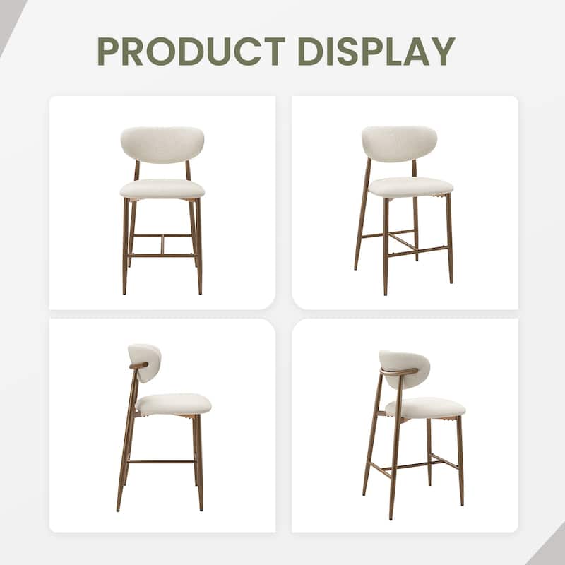 RENEWLINE 25 Inch Bar Stools with Backrest, Mid-Century Modern Counter Height Stools for Kitchen Island