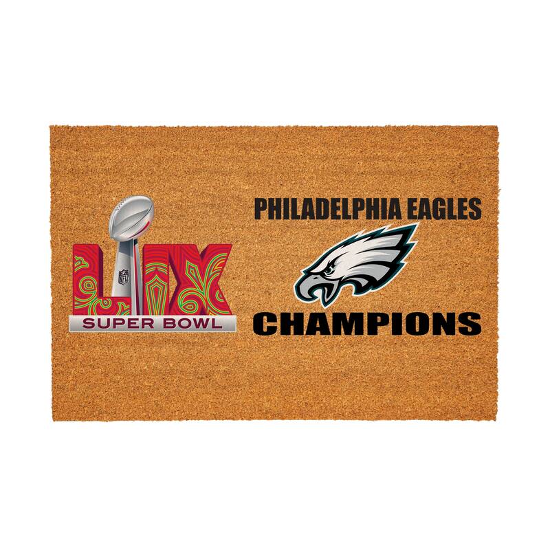 Philadelphia Eagles Full Color Indoor/Outdoor Coir Mat - 60" x 24" Super Bowl Champs