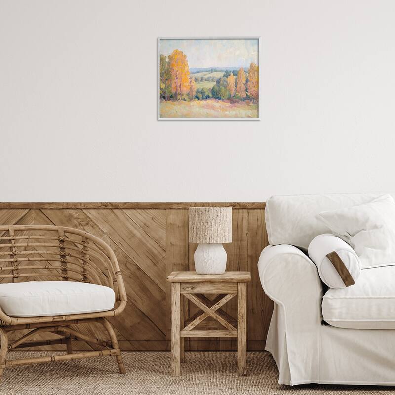 Stupell Countryside in Autumn Framed Giclee Art Design By Petal Prints Design