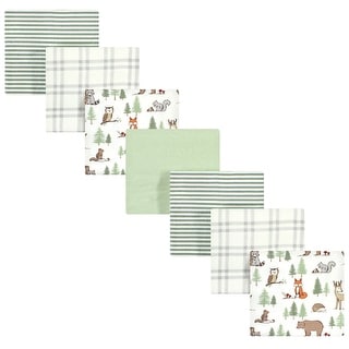 Hudson Baby Infant Boy Cotton Flannel Receiving Blankets Bundle, Forest Animals, One Size - Forest Animals - One Size