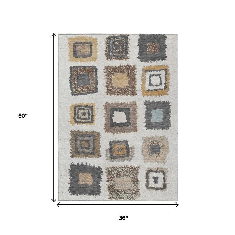 HomeRoots Geometric Transitional Rectangle Outdoor Rug