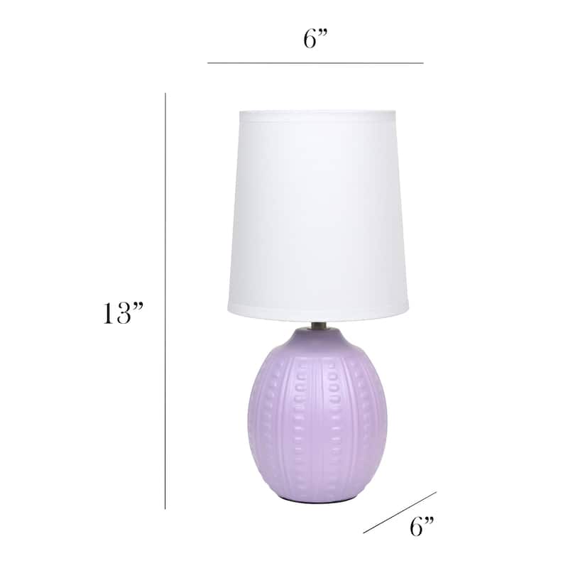 Mini Oval Table Lamp with Tapered Shade - 12.5" - Lavender