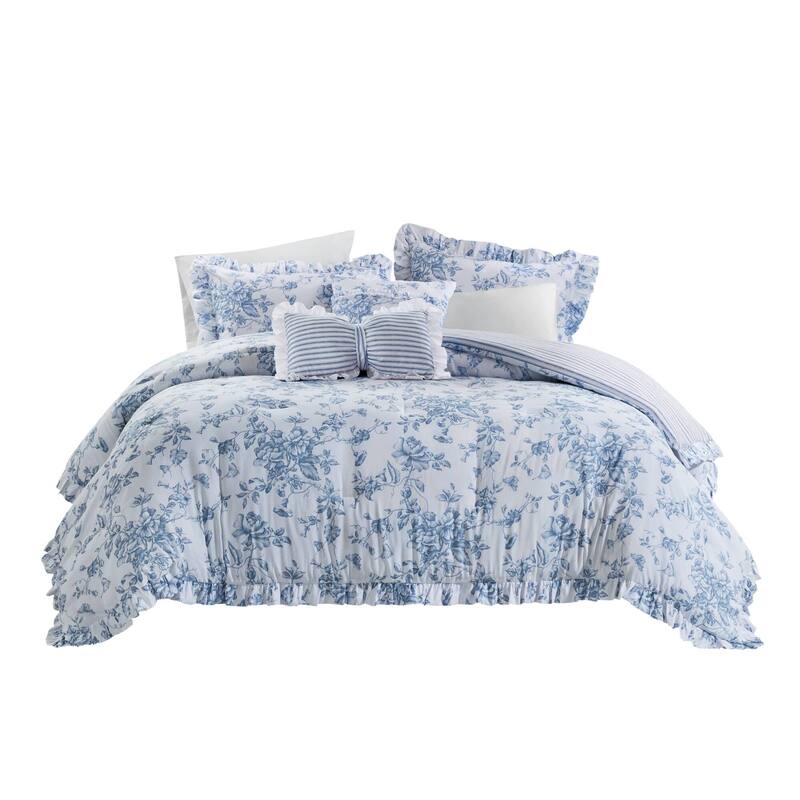 5 Pieces King Comforter Set with Decorative Pillows