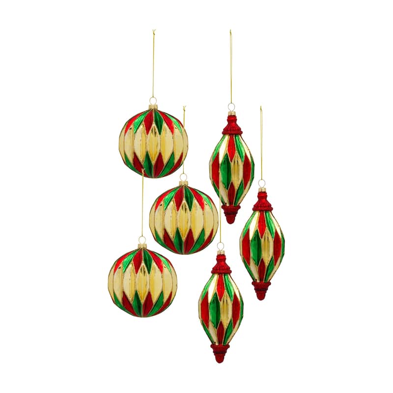 Glass Ornament (Set of 6) - Red
