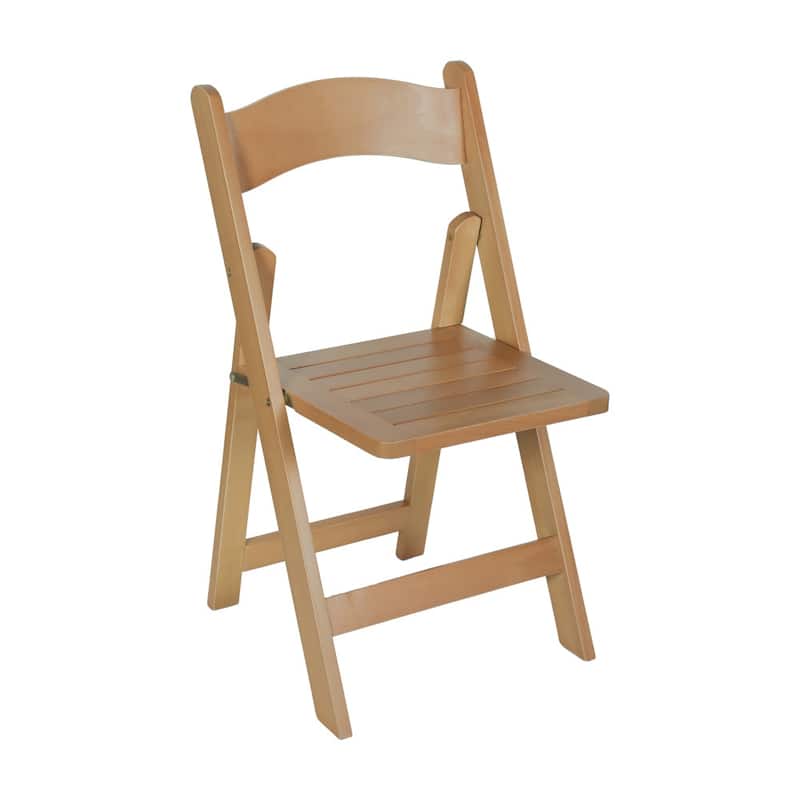 Commercial Grade Solid Wood Portable Folding Dining Chair - 17.5"W x 18"D x 31.25"H - Oak