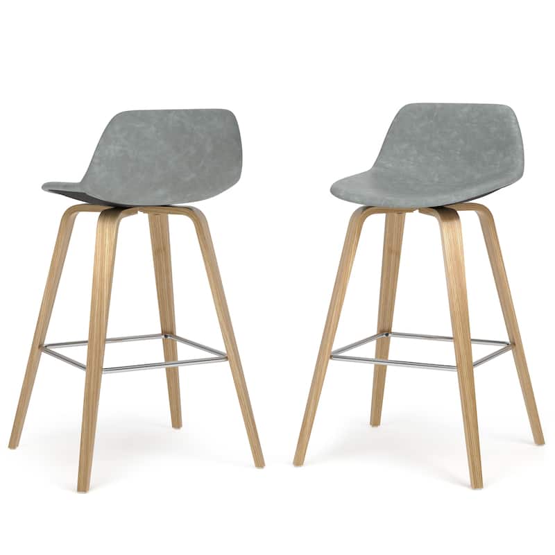 WYNDENHALL Cacey Mid Century Modern Bentwood Counter Height Stool (Set of 2) - 20.7'' x 21.1'' x 36.6