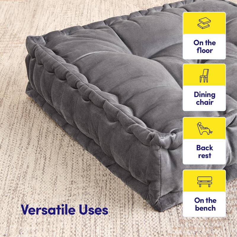 Polyester Tufted Square 20" x 20" Meditation Yoga Floor Pillow