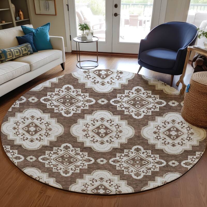 Machine Washable Indoor/ Outdoor Chantille Moroccan Boho Rug