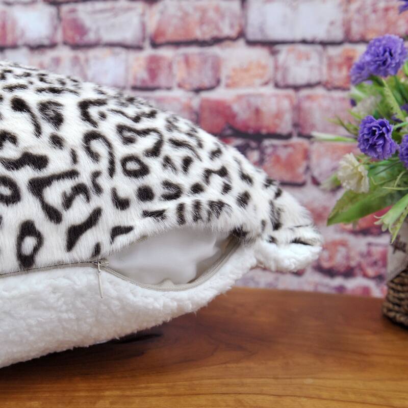 FauxFur Snow Leopard 2 Piece Set Pillow Shell
