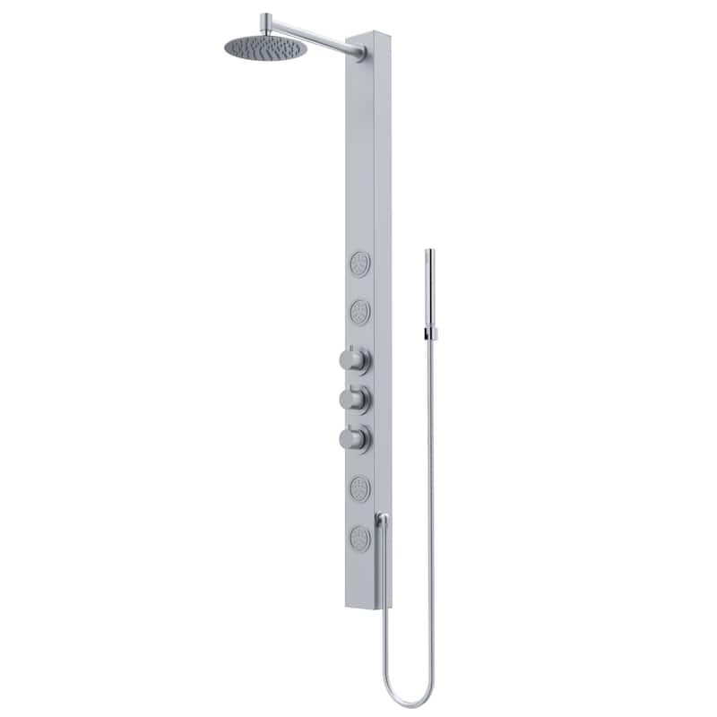 VIGO Sutton 58" H x 4" W 4-Jet Shower Panel with Round Shower Head
