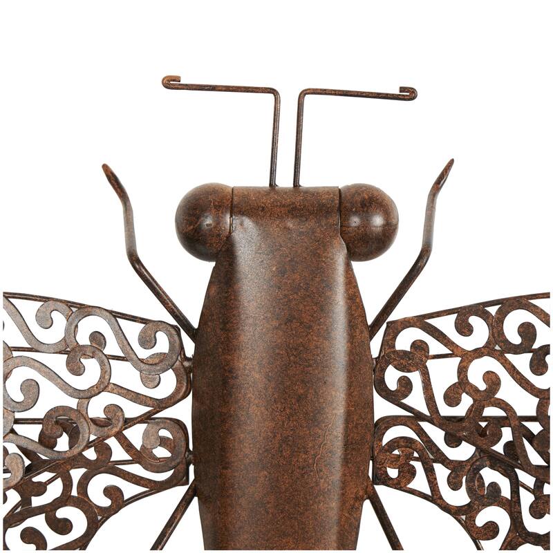 Metal Dragonfly Indoor Outdoor Home Wall Decor - Brown - Roche River Decor
