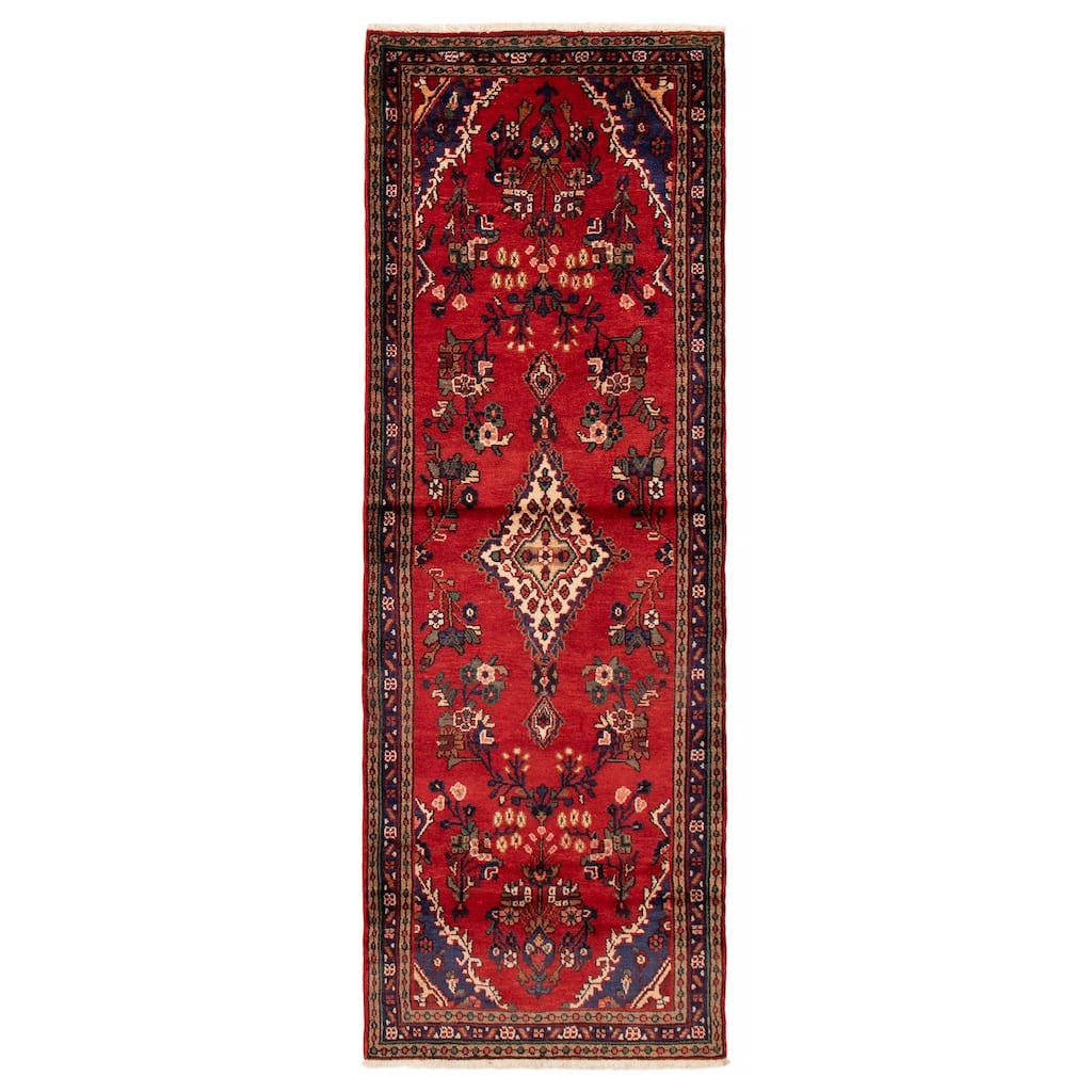 ECARPETGALLERY Hand-knotted Andelz Red Wool Rug - 3'5 x 9'11