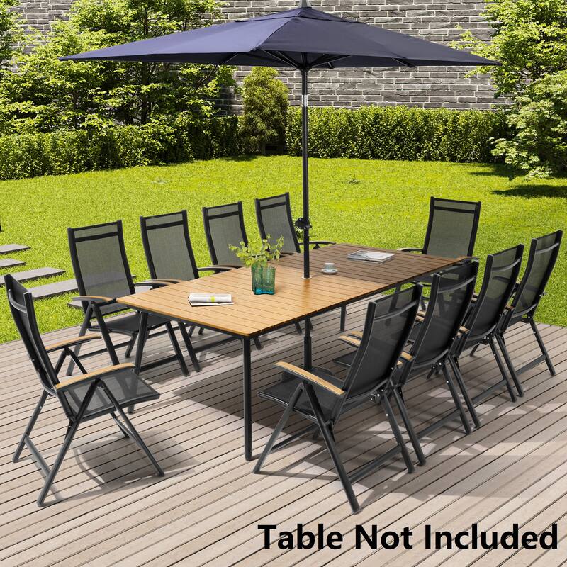 VredHom Patio Folding Chairs Dining Chairs with Adjustable Backrest
