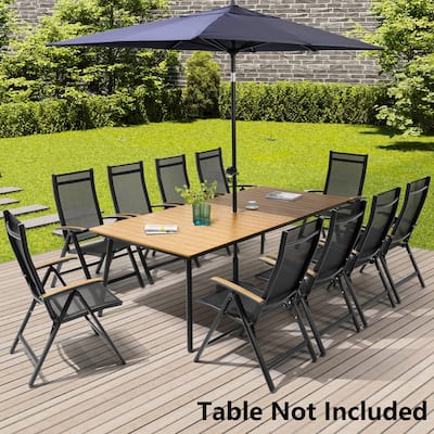 VredHom Patio Folding Chairs Dining Chairs with Adjustable Backrest