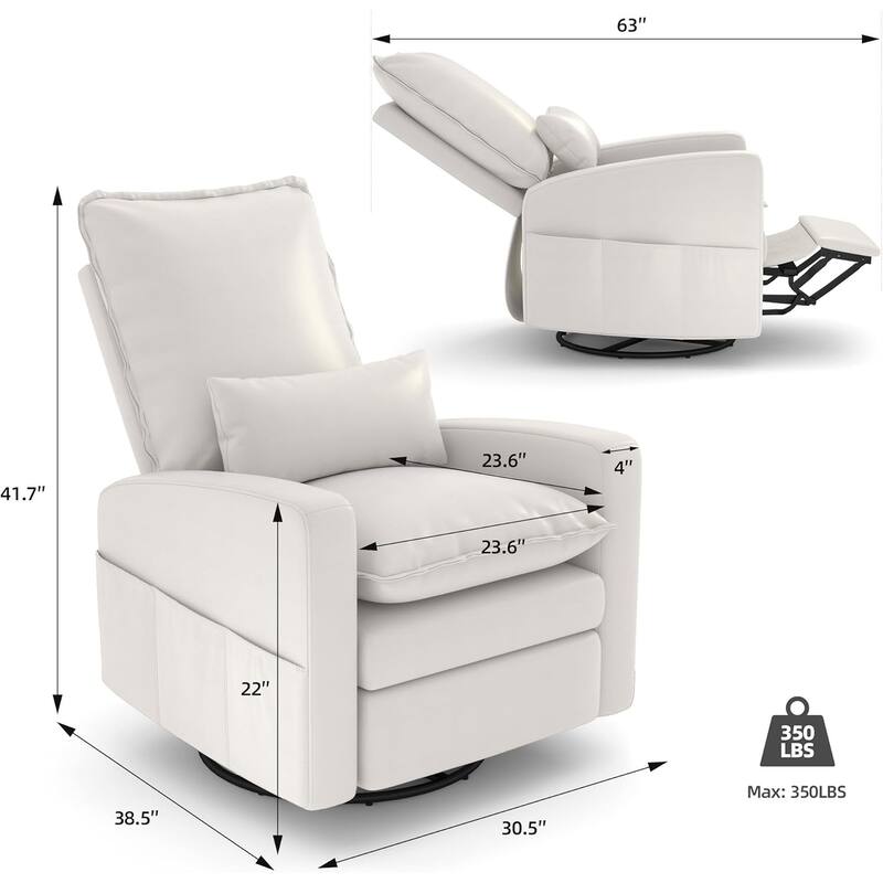 AECOJOY Power Swivel Rocker Recliner Chair Nursery Glider Chair Single Sofa