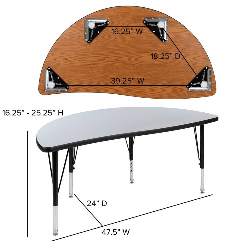 47.5" Circle Wave Flexible Activity Table Set with 14" Student Stack Chairs