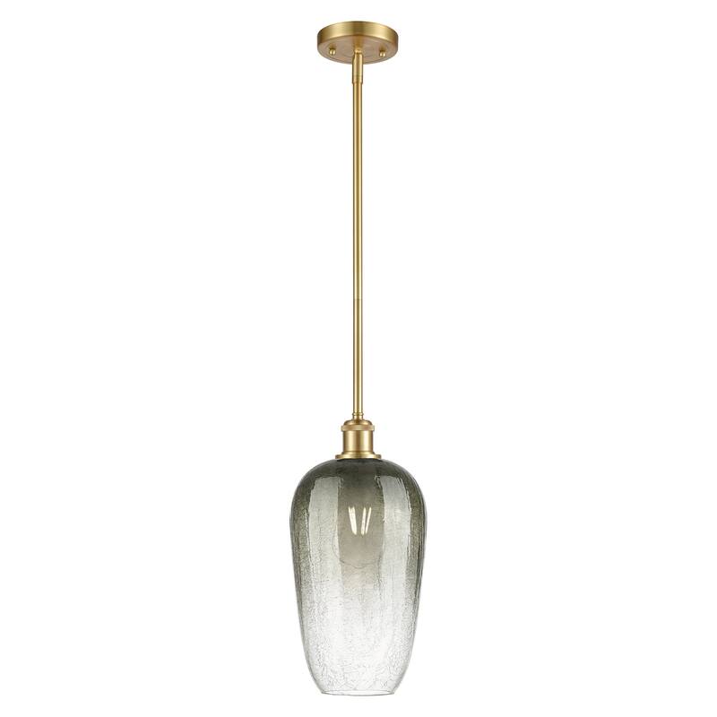 Innovations Lighting Endless Possibilities Ballston - Brookhaven Flute - 1 Light 7" Stem Hung Mini Pendant - Slate/Satin Gold