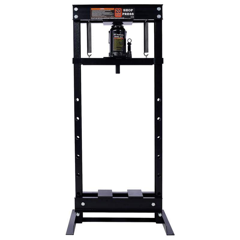 20 Ton Hydraulic Shop Press With Working Table H-Frame Garage Press Including Bending Straightening Pressing Components - Black