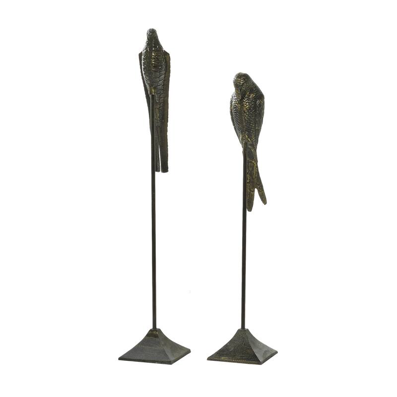 Black Aluminum Metal Bird Decorative Sculpture (Set of 2) - S/2 29", 35"H
