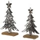 preview thumbnail 3 of 3, Pine Trees Textured Metal Christmas Decorations - 11" - Set of 2