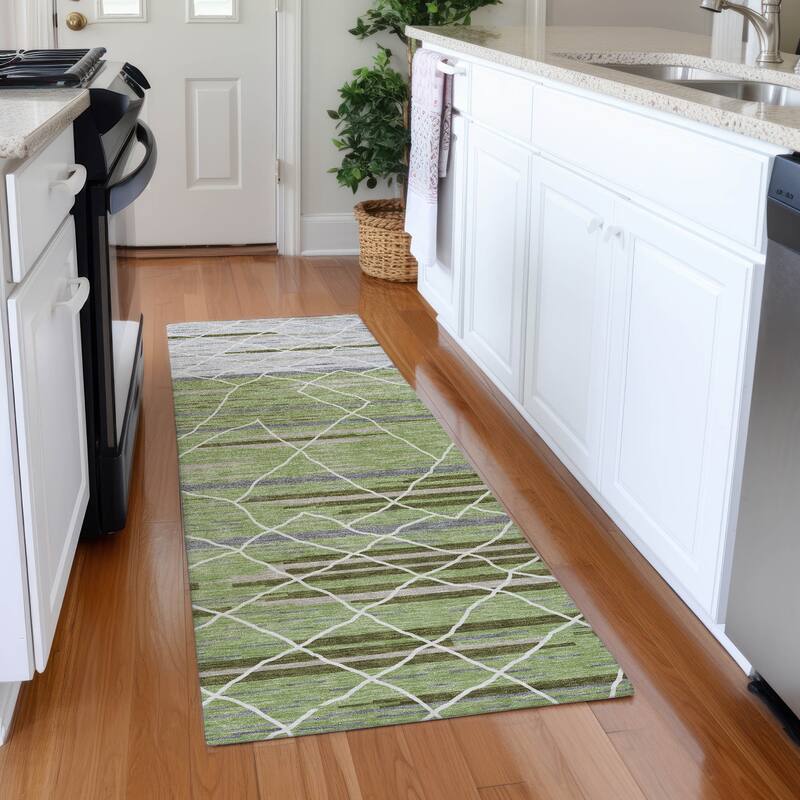 Premium Washable Super Soft Modern Himalaya Mayfield Rug - 2'3" x 7'6" - Aloe