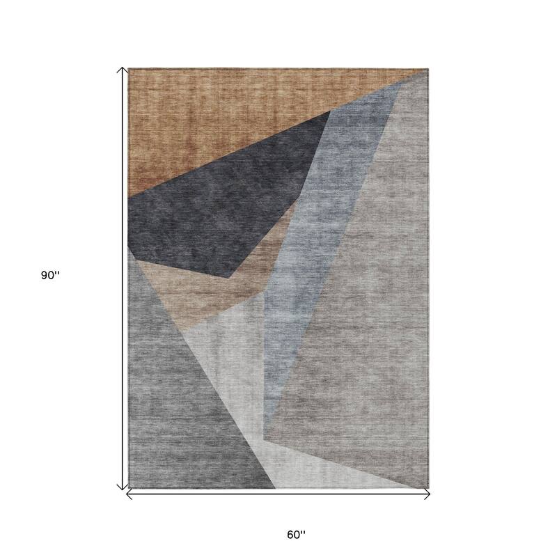 HomeRoots Abstract Transitional Rectangle Outdoor Rug