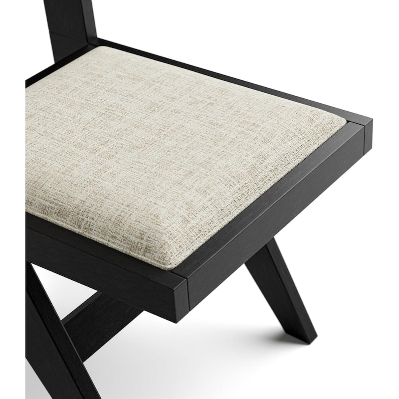 Contemporary Black Finish Upholstered Side Chairs Set