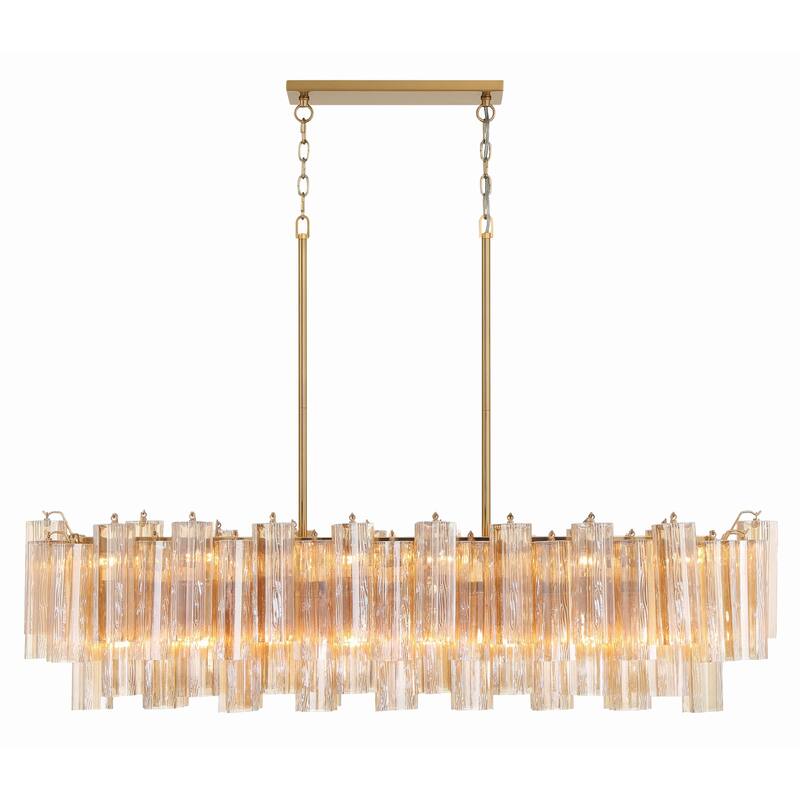 Crystorama Lighting Group ADD-317-AM Addis 14 Light 52" Wide Crystal - Aged Brass
