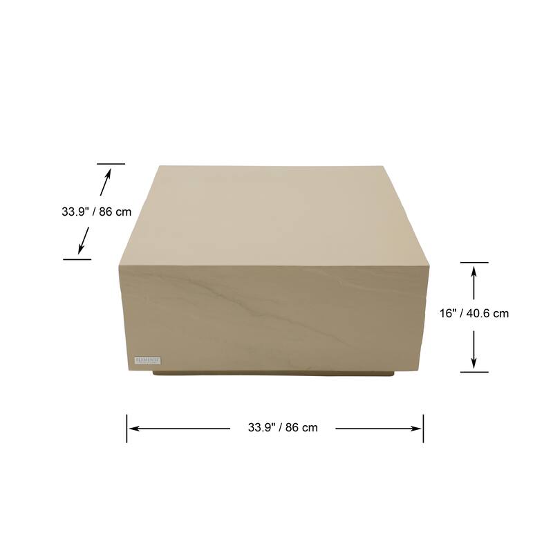 Elementi Home Colorado 34" Square Concrete Coffee Table - 33.9 X 33.9 X 16