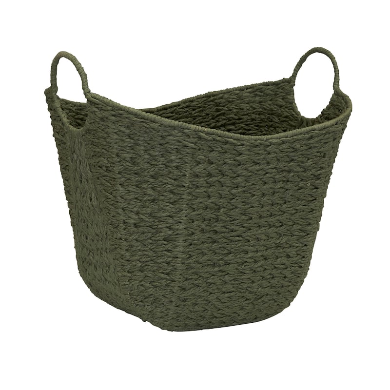Household Essentials Woven Paper Rope Storage Basket with Handles
