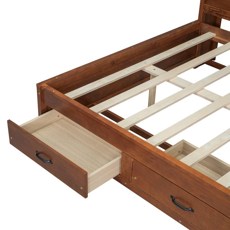 Merax Wooden Daybed with 3 Storage Drawers, Sockets and USB Ports