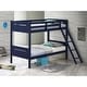 preview thumbnail 32 of 34, Luxury Twin-over-Twin Bunk Bed with Angled Ladder, White