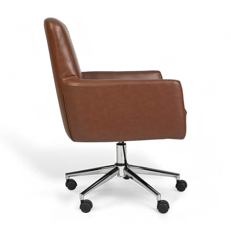 Martha Stewart Upholstered Swivel Home Office Chair with Padded Arms - 26.5"W x 26"D x 35.25" - 38.5"H