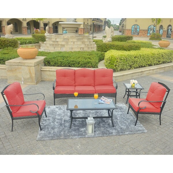 Shop Moda Bravo 5-Piece Steel Outdoor Garden Sofa Set Furniture 2023