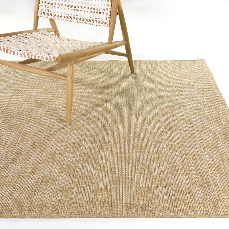 Osborne Checkered Indoor/Outdoor Area Rug - Brown - 5'3" x 7'