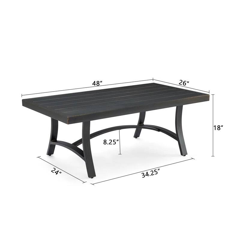 Coffee Table Rectangle Outdoor Coffee Table 26-in W x 48-in L - Big
