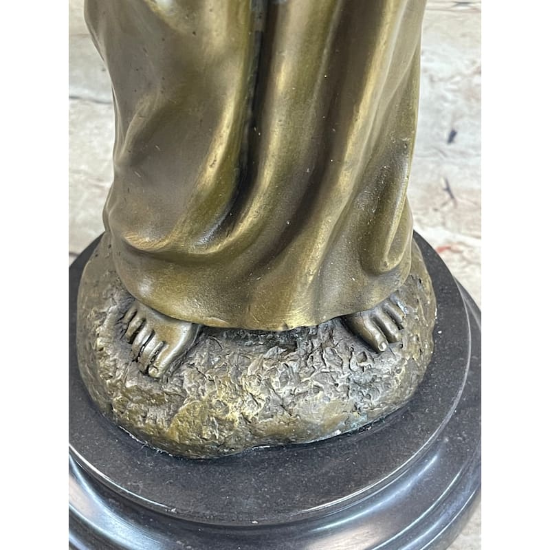 Saint Anthony Statue In Bronze Holding Bible And Baby Jesus Sculpture Figure