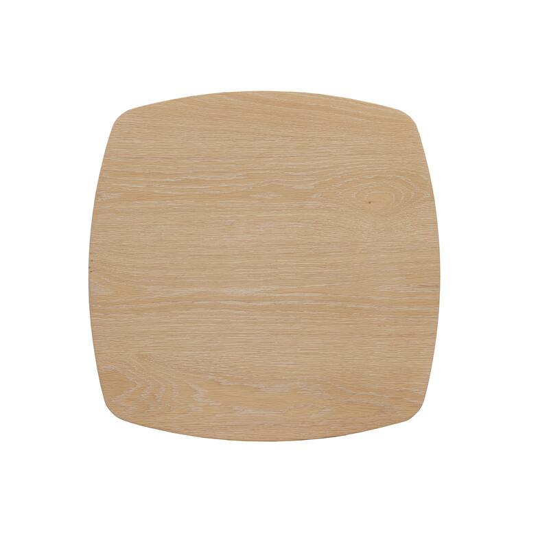 Edo Contemporary Oak-Finished Table with Sturdy Column Base by iNSPIRE Q Modern