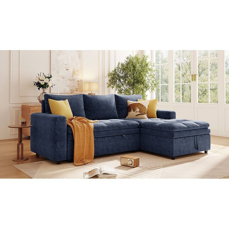 Versatile Sectional Sofa Bed with Chaise, Storage, and Easy Assembly