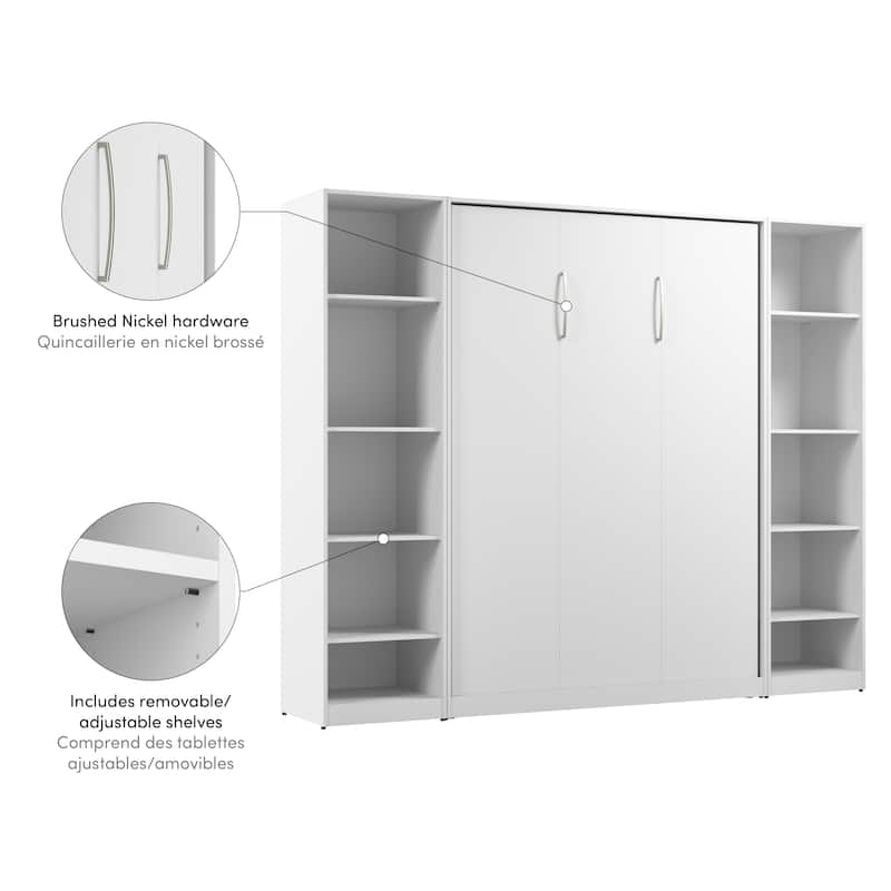 Claremont Full Murphy Bed with Closet Organizers (99W) by Bestar