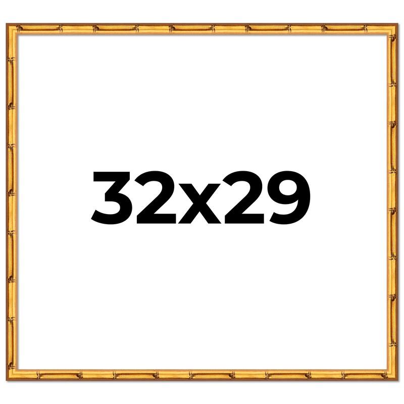 32x29 Frame Gold Bamboo Picture Frame Modern Photo Frame Includes UV Acrylic Shatter Guard Front Acid Free Foam Backing Board