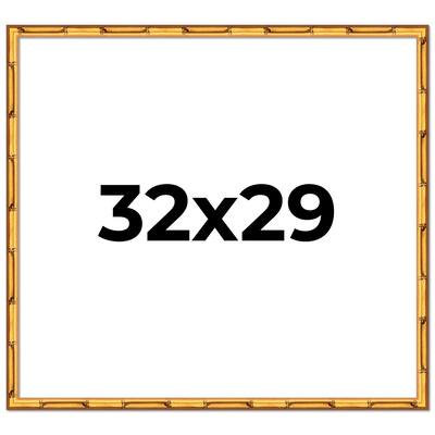 32x29 Frame Gold Bamboo Picture Frame Modern Photo Frame Includes UV Acrylic Shatter Guard Front Acid Free Foam Backing Board