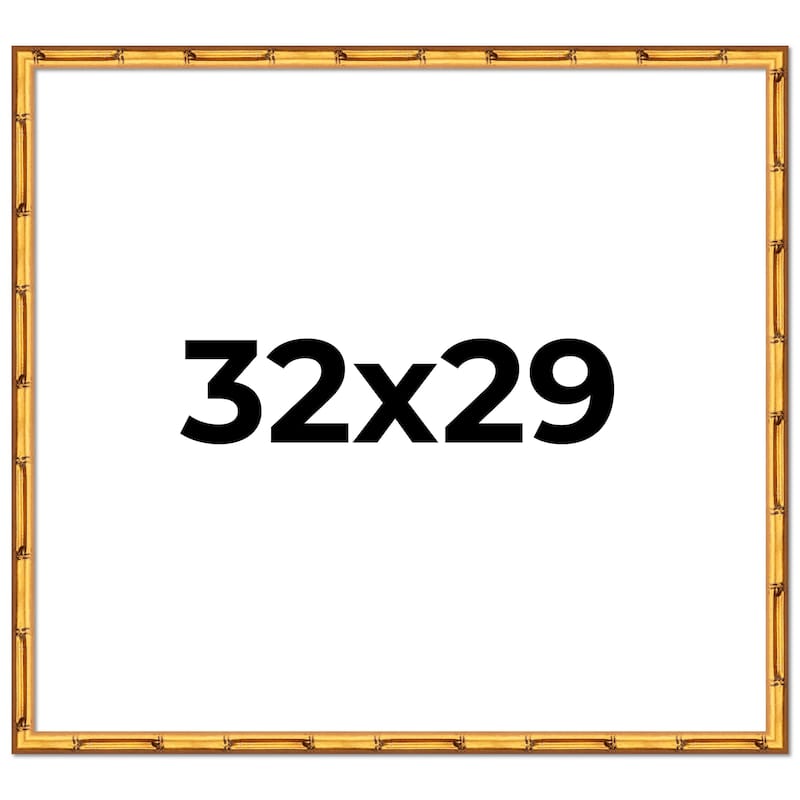 32x29 Frame Gold Bamboo Solid Wood Picture Frame | 1 Inch Moulding